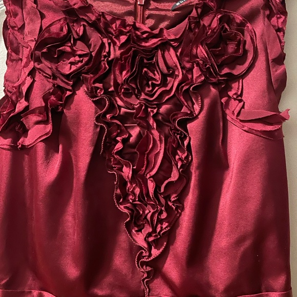 Ellie Tahari silk red sleeveless, Mini dress size 0 - Picture 3 of 10